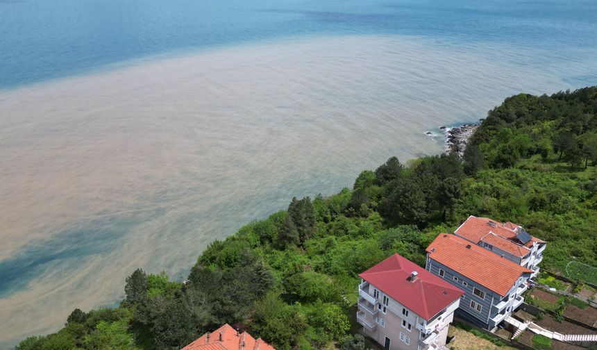 Bartın'da yağmur sonrası denizin rengi değişti