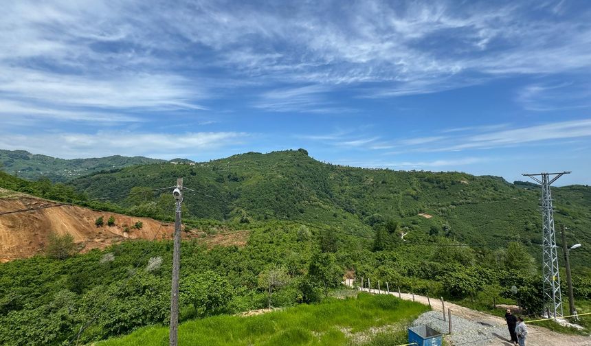 Ordu'da heyelan kamerada