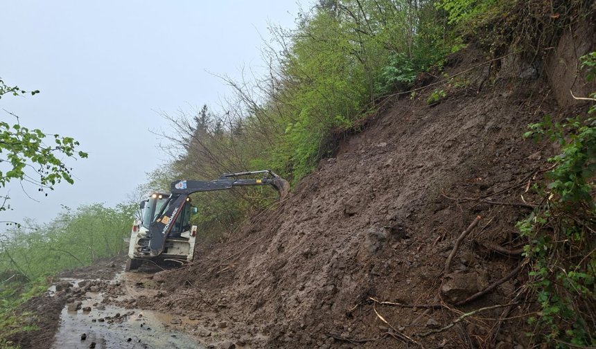 Trabzon'da heyelanın kapattığı yollar yeniden ulaşıma açıldı