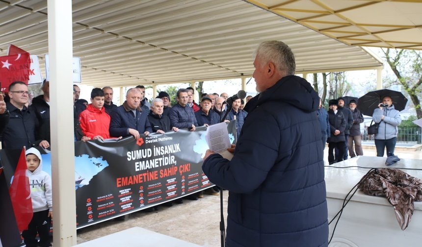Zonguldak'ta Sumud Filosu'na saldırıya tepki