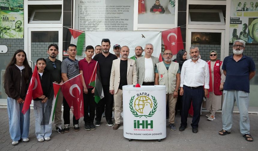 Bafra'da Gazze Konvoyu için basın açıklaması