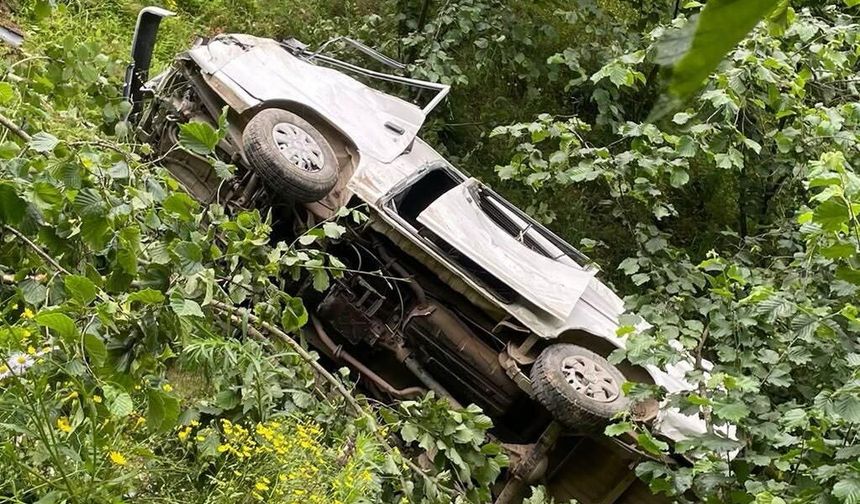 Giresun'da kamyonet fındık bahçesine yuvarlandı: 1 ölü