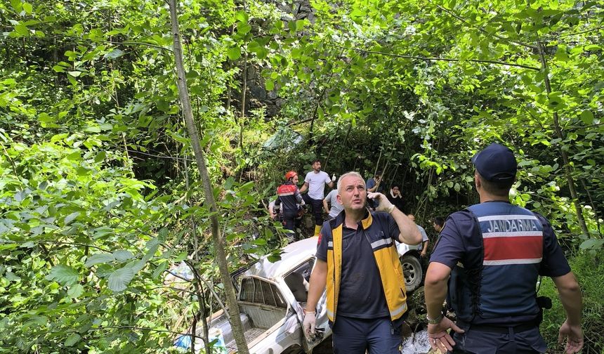 Kamyonet fındık bahçesine yuvarlandı; 1 ölü, 5 yaralı