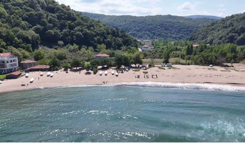 Göçkündemirci Plajı dronla görüntülendi