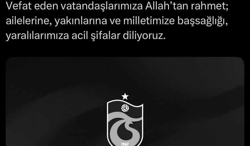 Trabzonspor'dan Girne'de alabora olan gemide hayatını kaybedenler için başsağlığı mesajı