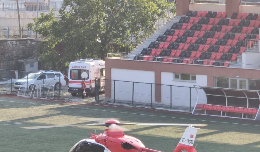 Vücudu yanan bebek ambulans helikopterle Ankara'ya sevk edildi