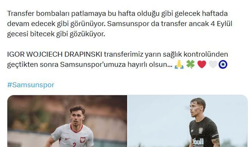 Yüksel Yıldırım: Igor Drapinski Samsunspor'a hayırlı olsun