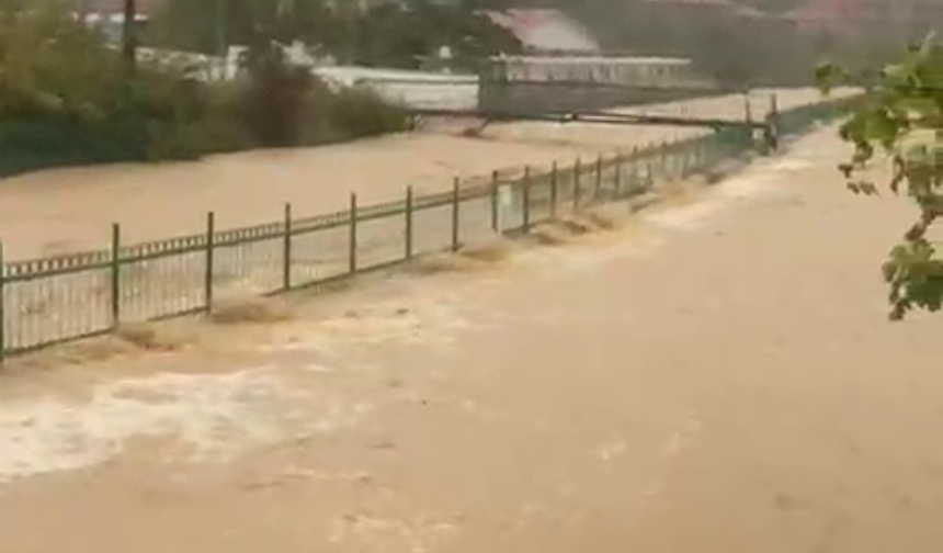 Zonguldak'ta sağanak; dereler taştı, istinat duvarı çöktü (2)