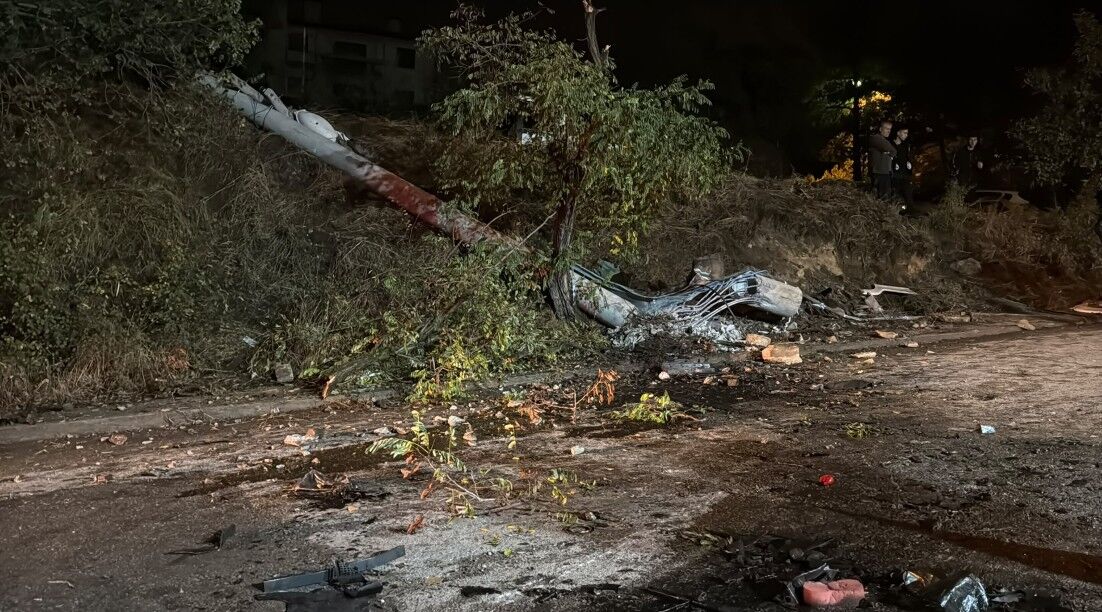 Minibüs trafik tabelası, elektrik direği ve ağaca çarptı: 6 yaralı